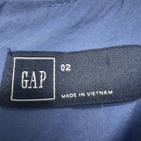 Gap Linen Cotton Blend Striped Blue Sleeveless Fit & Flare Women's Dress Size 2 - Picture 2 of 14